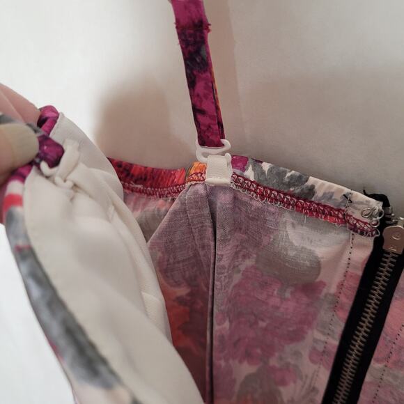 Forever 21 babydoll corset top purple floral size Med Y2K Sexy Garden Girl Fairy - Picture 5 of 7